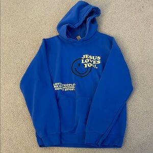 Blue Hoodie with Positive Message
